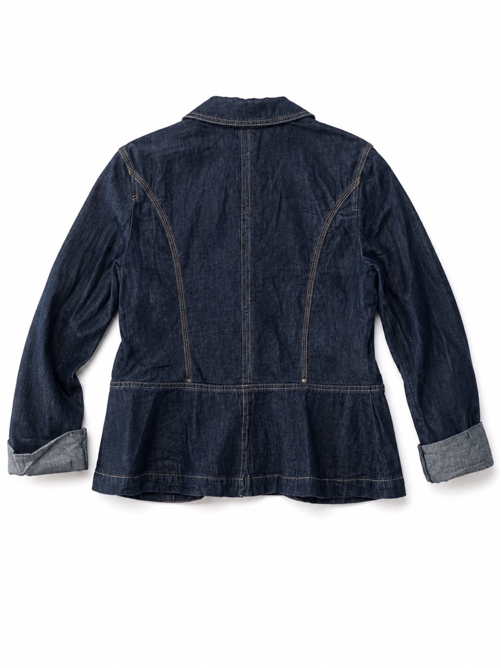 LOFT Dark Blue Denim Blazer Jacket - Picture 2 of 4